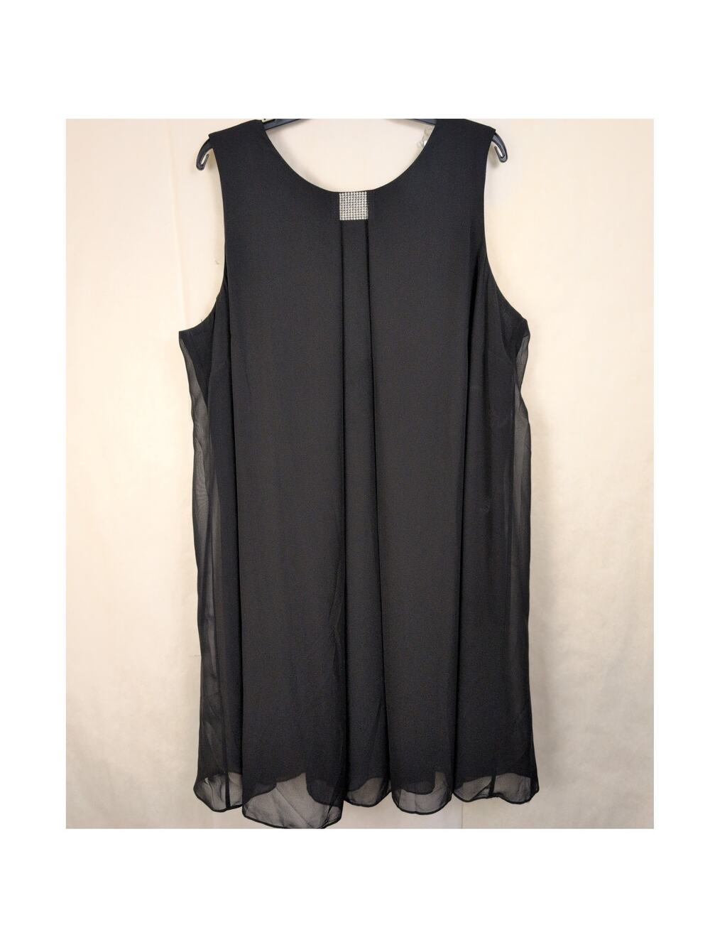 JBS black sheer layered chiffon dress Size 22W Cocktail Wedding Event Feminine